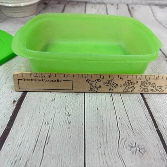 tupperware crystakwave 1L rectangle microwave bowl green - Picture 6 of 7